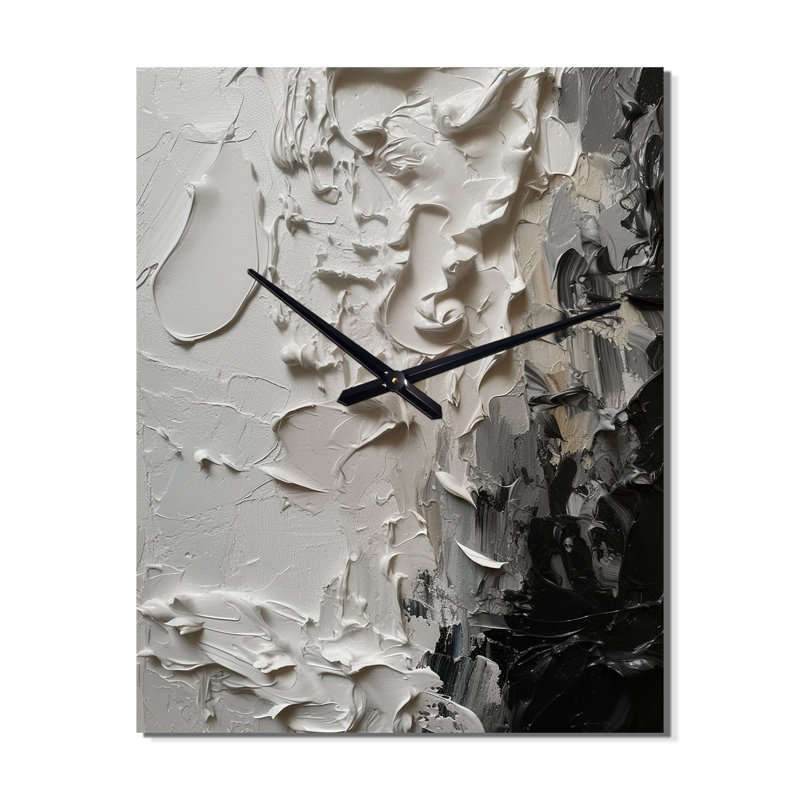 Jalik - Très grandes horloges murales en marbre abstrait, H 28 po x l 12 po x P 1 po