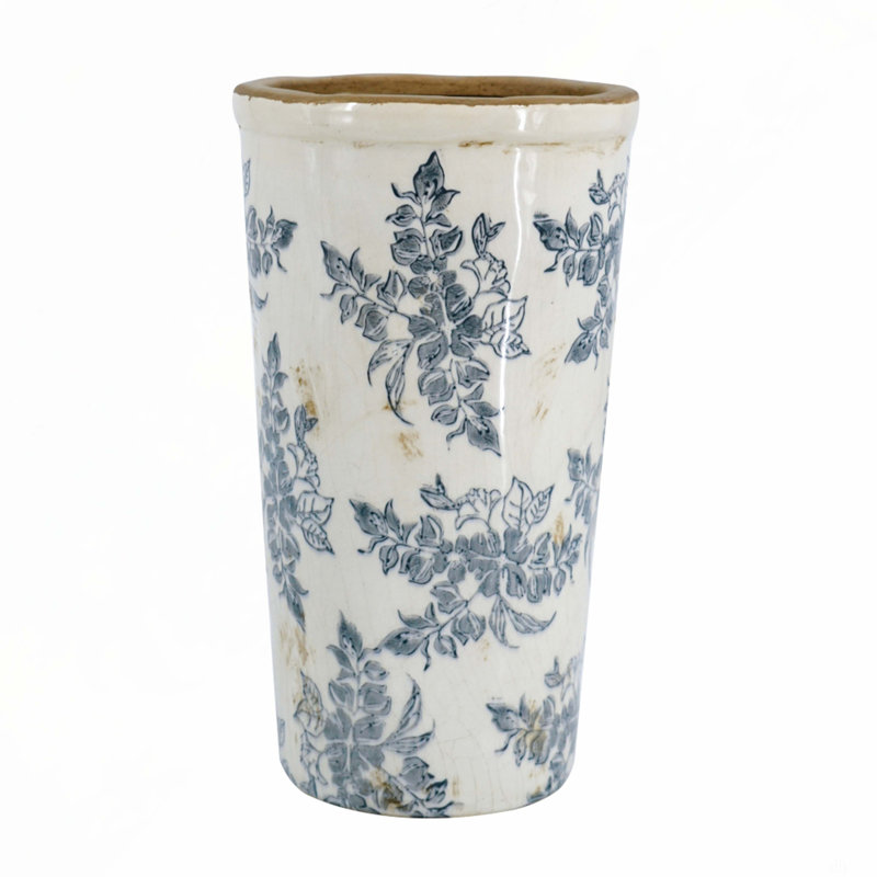 Vase à fleurs avec une bouche large, Hauteur totale - 12 po