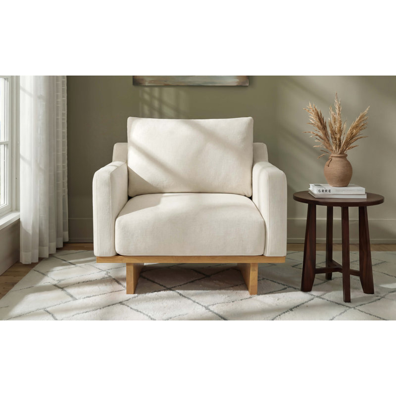 Chaise d'appoint moderne et minimaliste avec structure en bois massif, coussins moelleux et conception spacieuse - parfaite pour le salon, la chambre à coucher et le bureau