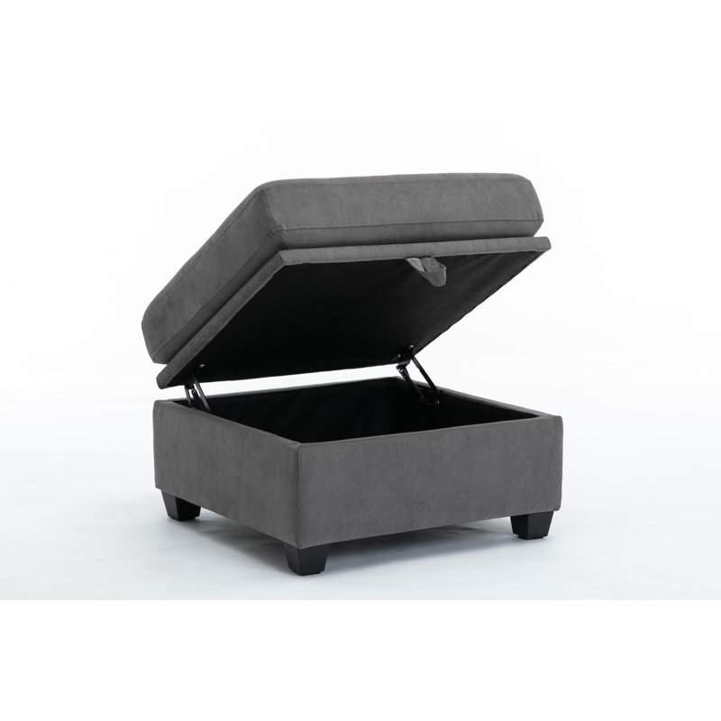 Toxi Upholstered Ottoman, Dark Gray