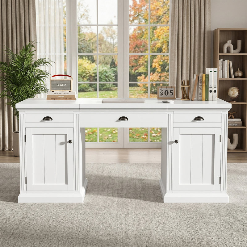 Bureau de direction 67,8 po Farmhouse, Porte massive