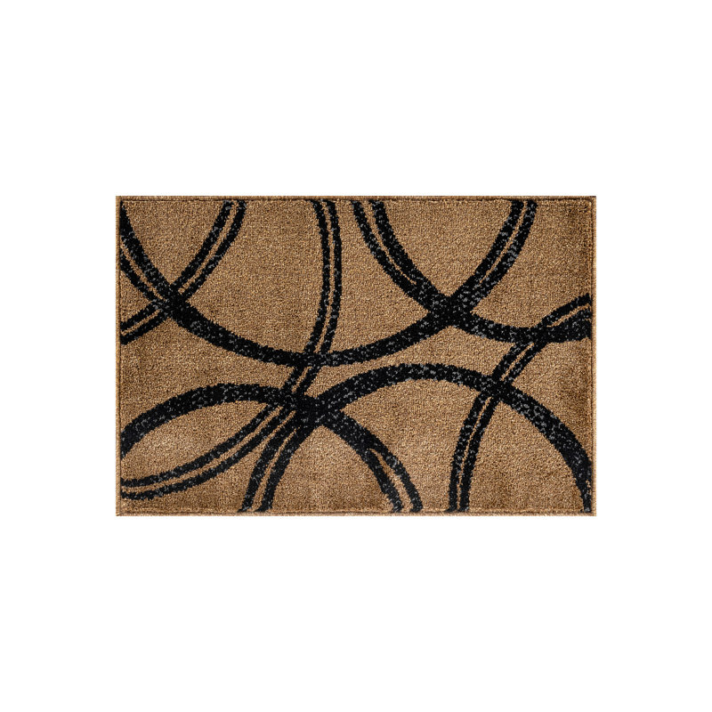 Arnaldur Geometric Black/Gray/White Area Rug, Rectangle 2' x 3', Jute