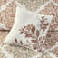 Courtepointe 6 pièces avec coussins décoratifs - imprimé de petites feuilles, coussins décoratifs réversibles 100% microfibre, tissu doux-120264916-120264918