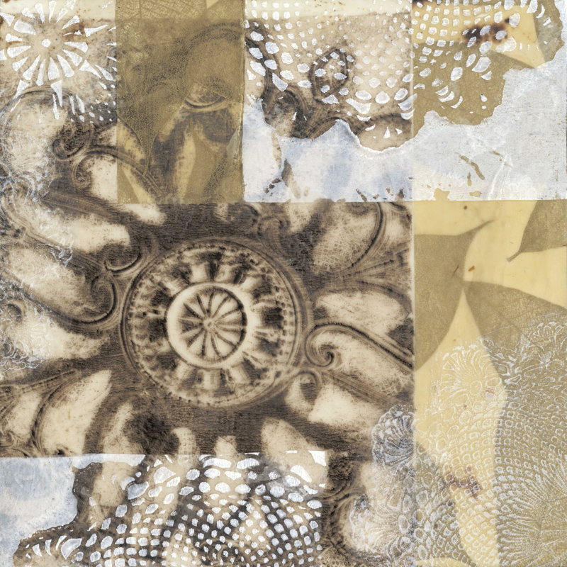 Iron Filigree I par Jennifer Goldberger - peinture sur toile tendue, H 12 po x l 12 po x P 1,25 po