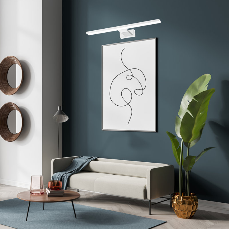 Pinto LED Wall Sconce, 4cm H x 50cm W x 14cm D, White