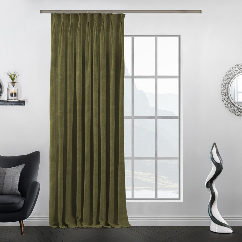 Luxury Pinch Pleat Curtain Panel - Single Drapery for Elegant Window Decor, 65cm Width x 500cm Drop, Xanadu