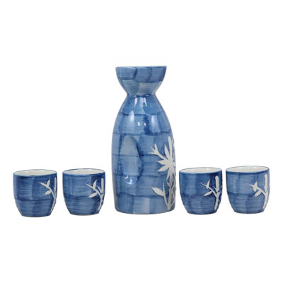 Ensemble de carafe 5 pièces en bambou Caryville