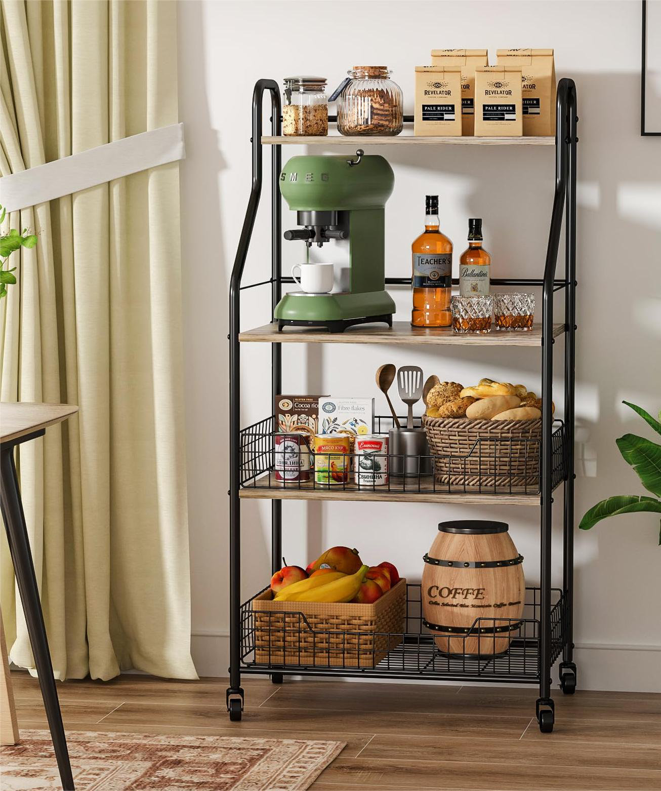 17 Stories Stoyana 23.6'' Steel Standard Baker's Rack with Microwave ...