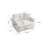 Chaise pour 2 personnes, revêtement en chenille blanc, structure en bois, rembourrage en éponge confortable, fauteuil d'appoint de salon, housse luxueuse, centre de table élégant,