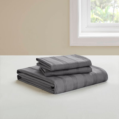 3-Piece Full Woven Striped Duvet Set