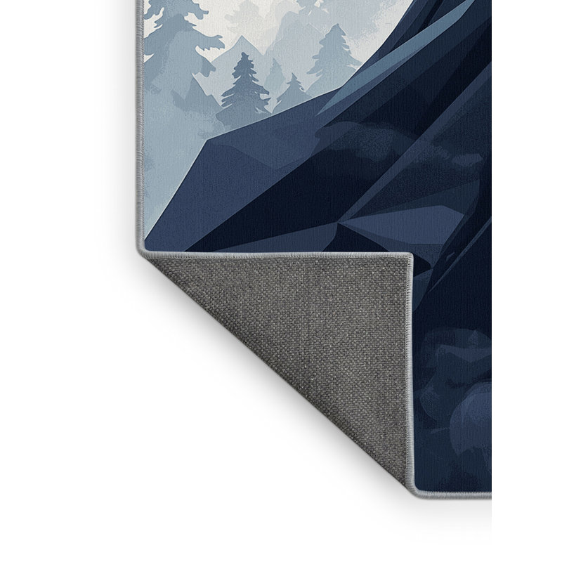Tapis scandinave doux et moelleux Rubio Stealth Rogue en bleu - Reliure bleu ciel, 5x7