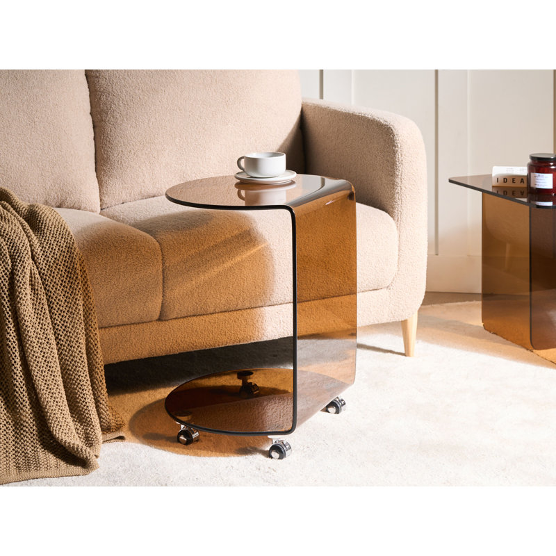 Pedestal End Table, Brown