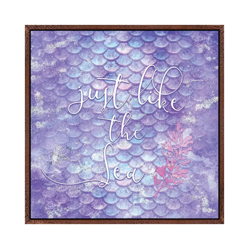 Like The Sea B by Kimberly Allen - Print on Canvas, Classic Brown Wood Framed, 45.72cm H x 45.72cm W x 3.81cm D
