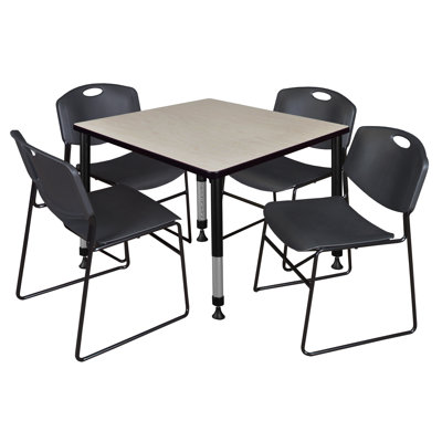 Kee Mobile Square Breakroom Table and Chair Set