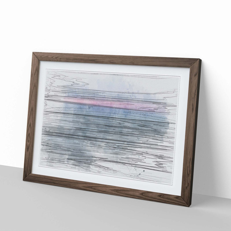 The Horizon in Abstract - Picture Frame Graphic Art Print, 36cm H x 48cm W x 2cm D, Walnut Framed