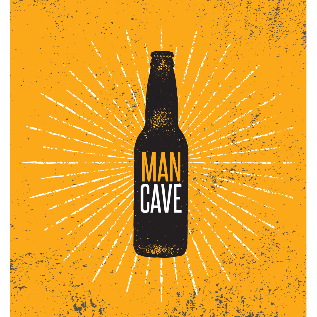 Leinwandbild Man Cave Rules on Beer Bottle. von Subtropica