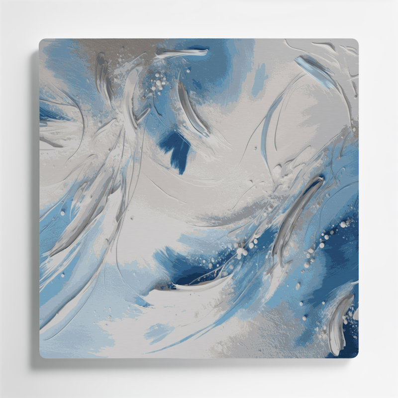 «Lyrical Abstraction 92», art mural en métal gris, H 12 po x l 12 po