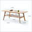Table basse en chêne massif avec rangement double couche, 31,5 pouces-2007306219
