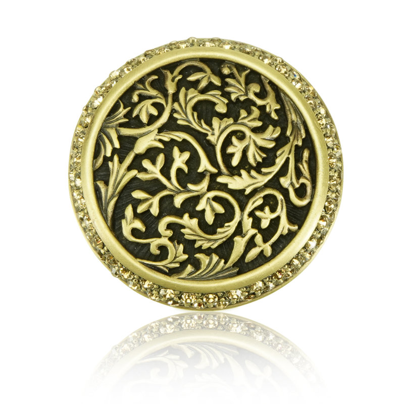 GLENDALE COURT KNOB; LT. COLORADO CRYSTAL, Brass