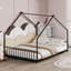 Structure de lit double sur le toit en fer noir avec quatre lumières DEL de couleur, longueur de 78,5 po, largeur de 55,9 po, hauteur de 58,4 po, limite de poids de 350 lb, conception sécuritaire pour 58,4 po de couleur, charge, assemblage rapide-1292809931-1292809932