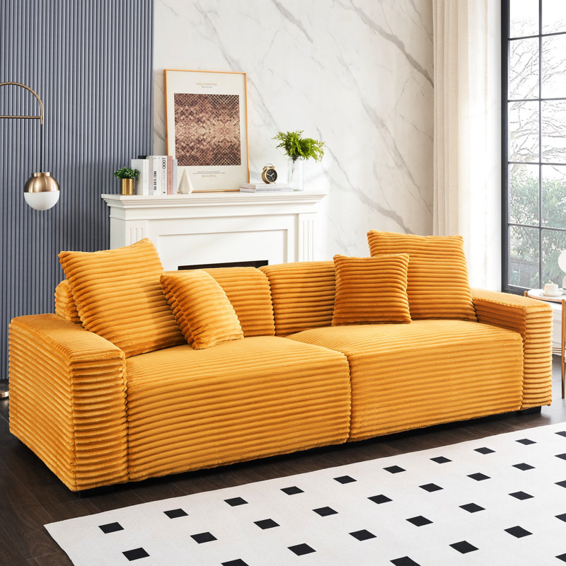 104,4 pouces de velours côtelé orange 4, 4 taies d'oreiller amovibles, teintées - pour le divertissement à la maison avec coussins décoratifs