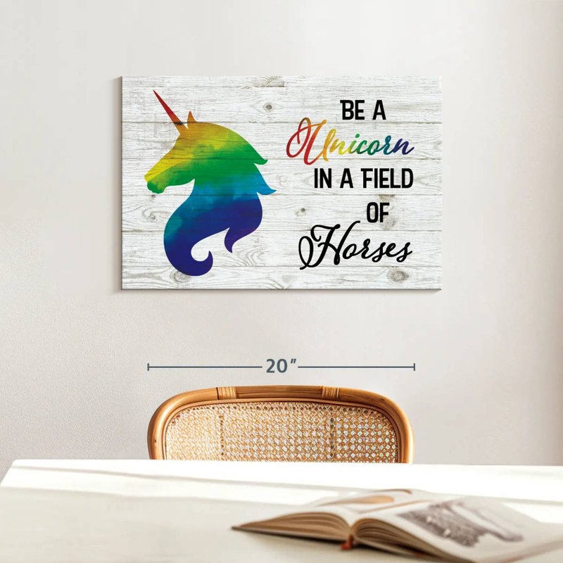 Citation de fierté licorne, H 16 po x l 24 po