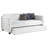 Boucle Upholstered Twin Daybed with Twin Trundle and Layered Bolsters, White-186958298