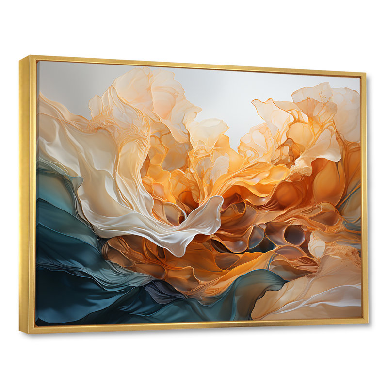 Canyon Antelope liquide Art I - décoration murale Canyon, H 12 po x l 20 po x P 1 po, Cadre flottant doré