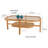 Modern Scandinavian Coffee Table, Oak Finish, 43.3 x 19.0 x 27.6 inches | 100% Solid Wood Base, 0.7 inch Thick Tempered Glass Top | Stylish & Functional Design for Living Room, Elegant Home Décor-123122402