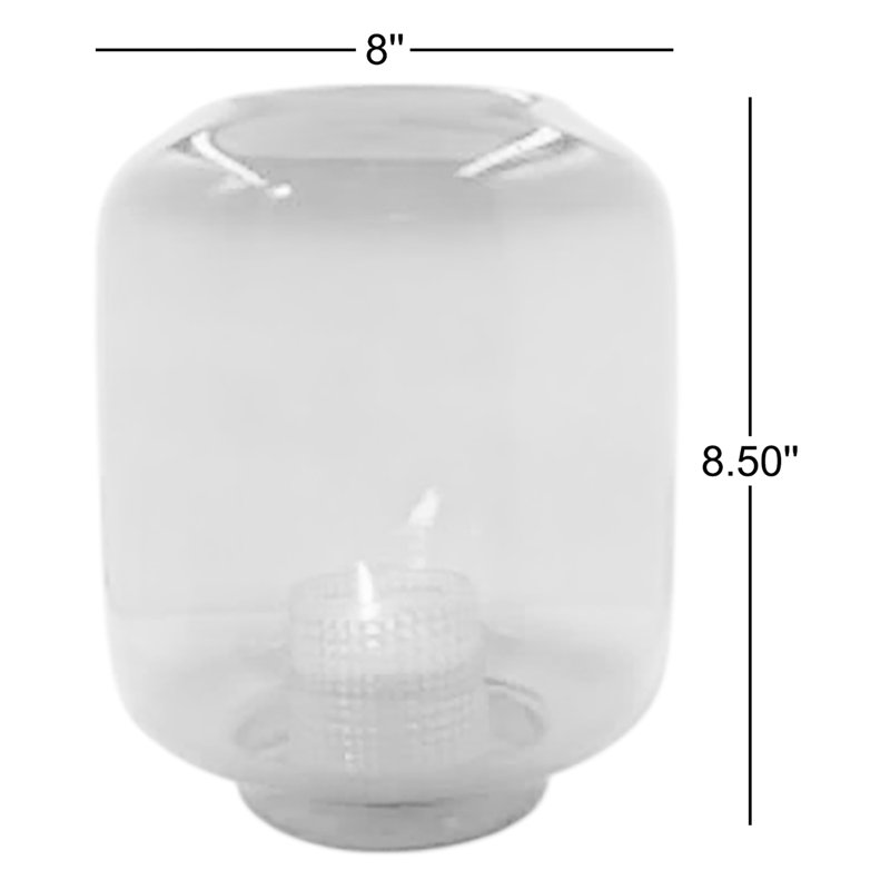 Lampe large ouragan en verre teinté Cole and Gray