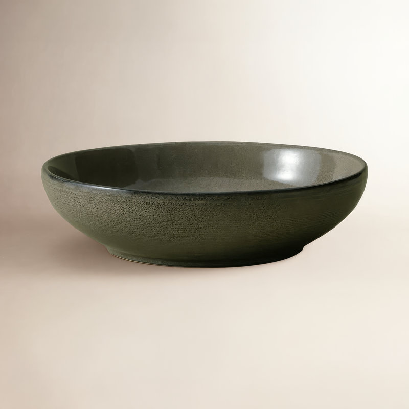 Ensemble de bols à pâtes 4 pièces 8,6 pouces, ensemble de bols en grès, Olive foncé