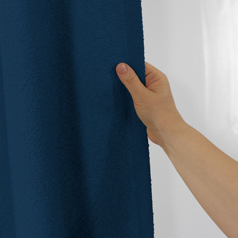 Rideau décoratif très long et très large en polyester, L 52 po x L 95 po, Bleu
