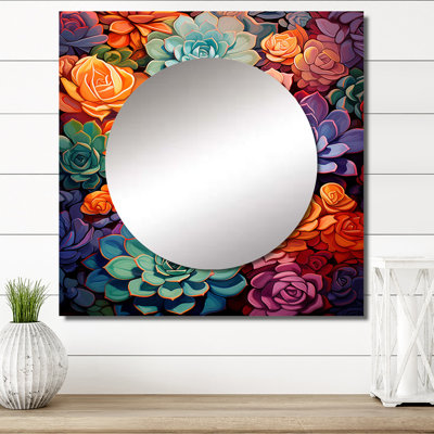 Godfry - Floral & Botanical Large Square Mirror For Wall Art Decor