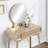 Contemporary Wood Vanity And Stool Set-314089188