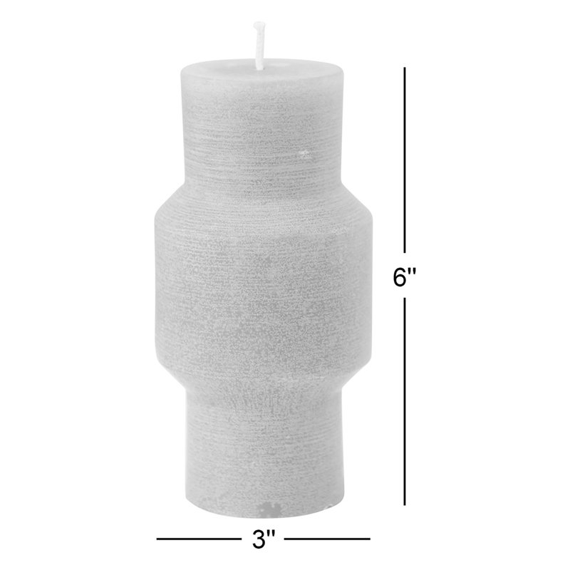Unscented Totem Pillar Candle, Greige