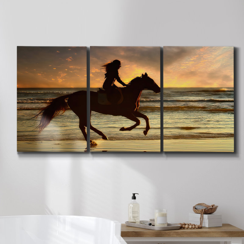 Dusky Mountain II, ensemble de 3 toiles encadrées sur toile, H 48 po x l 96 po x P 2 po