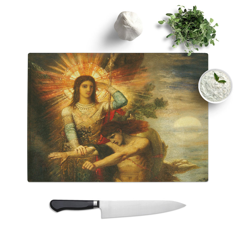 Jacob and the Angel by Gustave Moreau Chopping Board, 0.4cm H x 28.5cm W x 39cm L