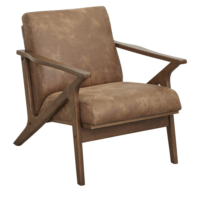 Fauteuil de 28 po de large Choudhury, Brun chameau, Brown