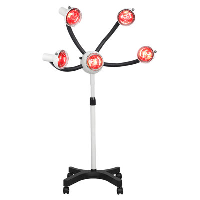 750W 5 Head Infrared Standing Salon Hair Dryer, Portable Floor Hair Dryer with Adjustable Temperature, Stand-Up Colour Processor Styling Perming Dryer Accelerator