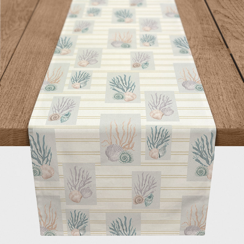 Arrain Rectangular Striped Table Runner, 72" x 16", Yellow