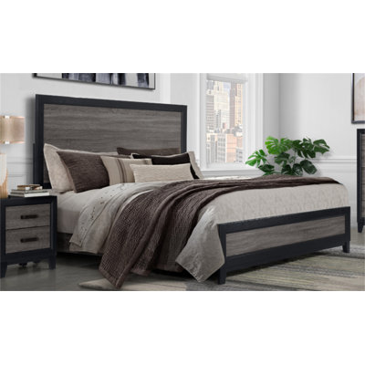 SOLUTO GREY AND BLACK TWIN BED