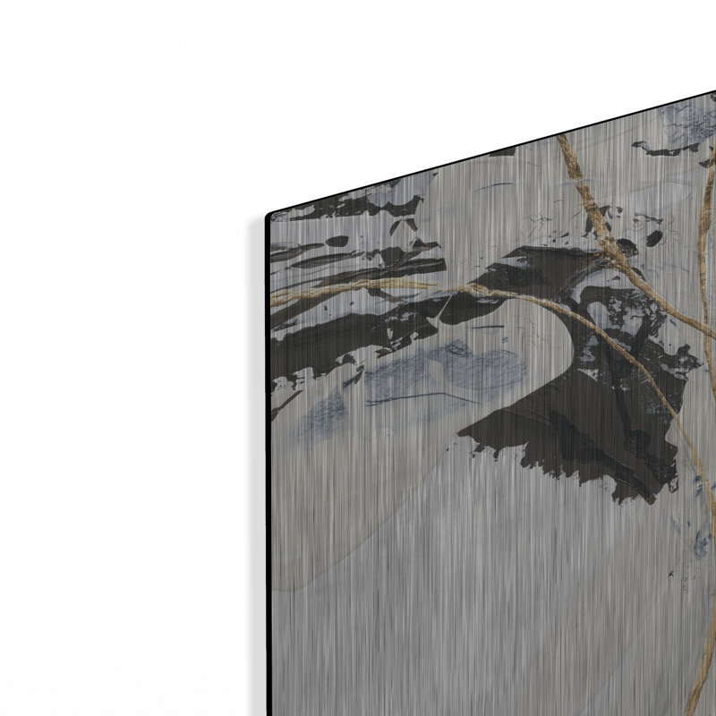Art mural en métal Wrought Studio ™ «Gold and Cream 1» par Chris Paschke, H 12 po x l 12 po