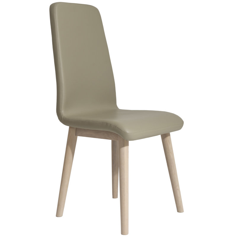 Dermott 47cm H Upholstered Side Chair, Sage Green, Light Oak