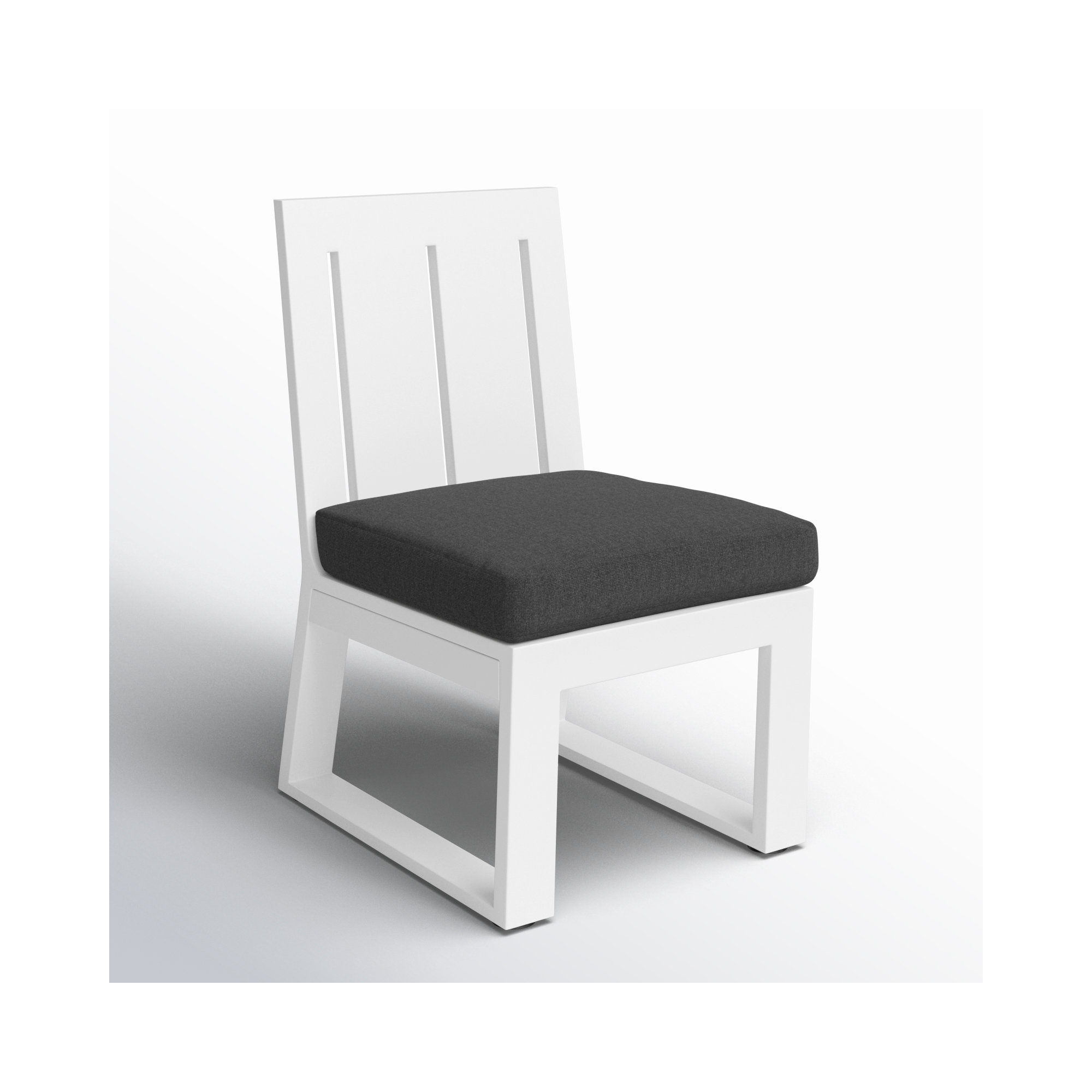 Camela Premium All-Weather Wicker Outdoor Dining Side Chair with Sunbrella® Cushion, Spectrum Carbon Sunbrella® Plainweave