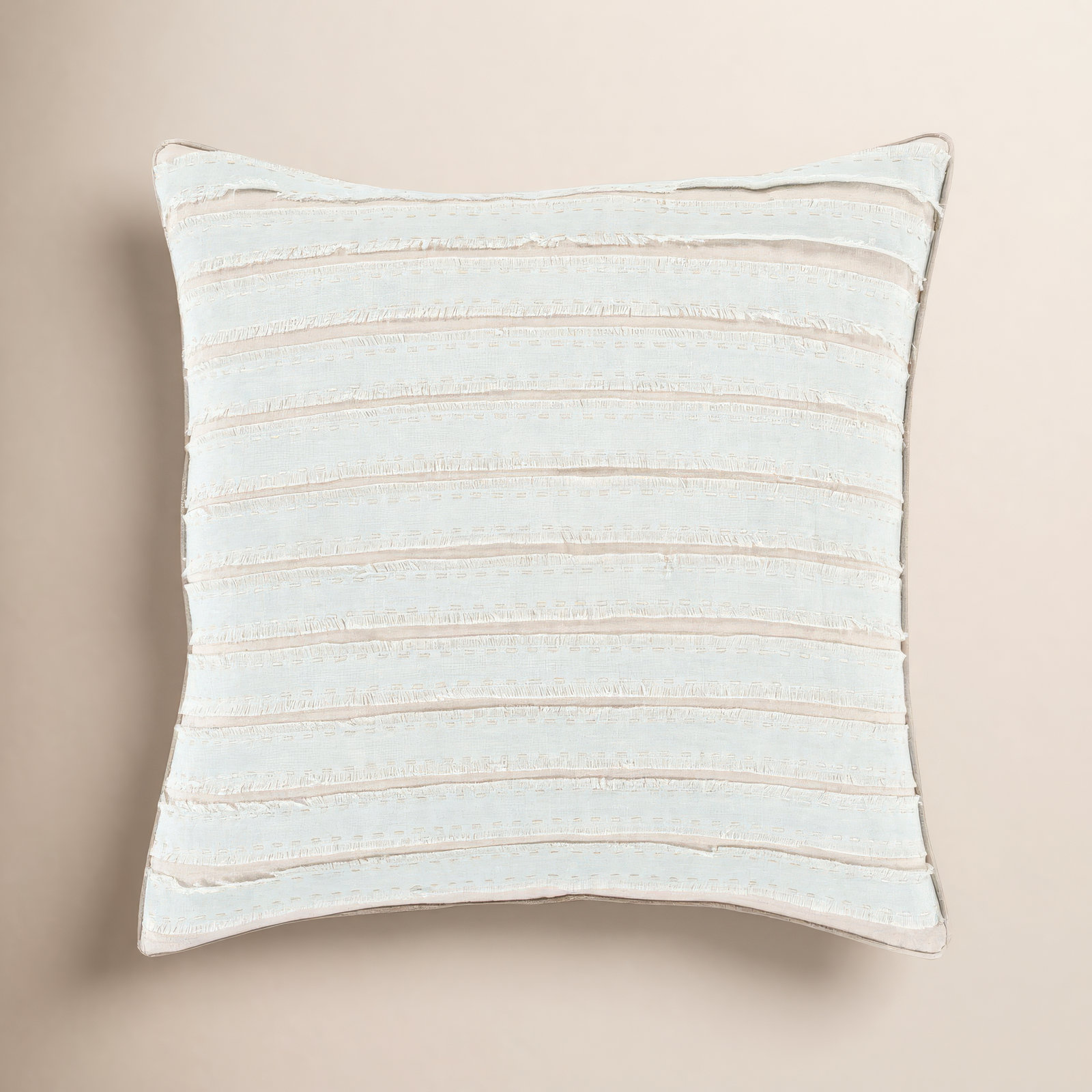 Lorena Striped Linen Throw Pillow, Slate, 20" H x 20" W x 4" D, Polyester