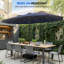Parasols de patio double face avec base HOMSHADE - Parasol de table d'extérieur très grand avec 15 lumières RVB multicolores à DEL avec support, parasol surdimensionné pour terrasse, piscine, cour arrière-129871009
