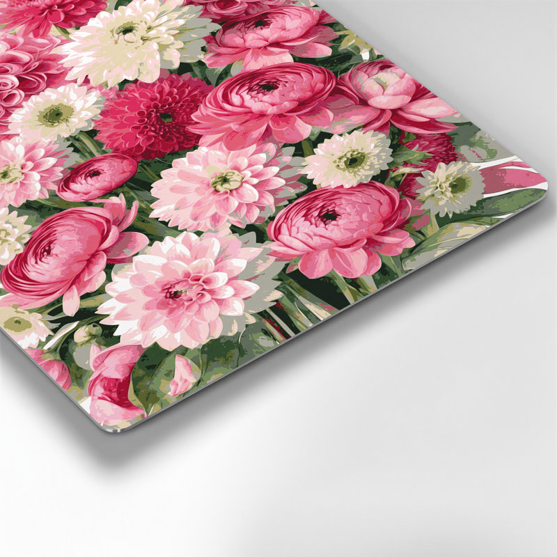Aquarelle botanique 19, art mural en métal rose, H 14 po x l 11 po