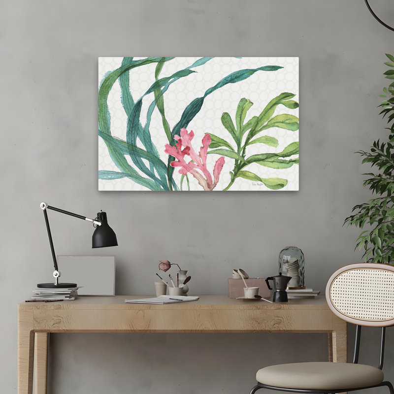 Mélange de plantes vertes, éléments naturels côtiers, H 16 po x l 24 po
