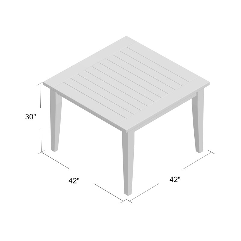 Teak 42" Square Farm Table - Oyster, Oyster Teak