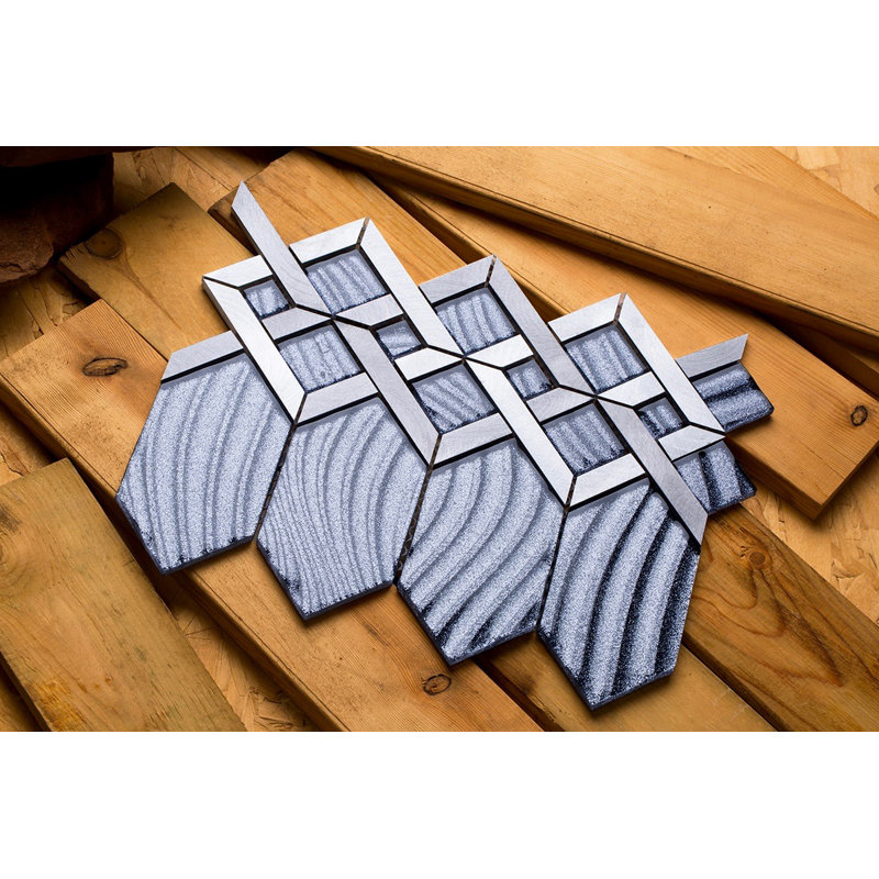 Carrelage mural Hexa, Gris / argenté